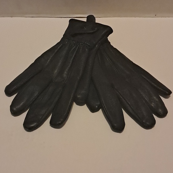Accessories - Women Black Leather Gloves with Double Snap Driving Outerwear Soft Comfy